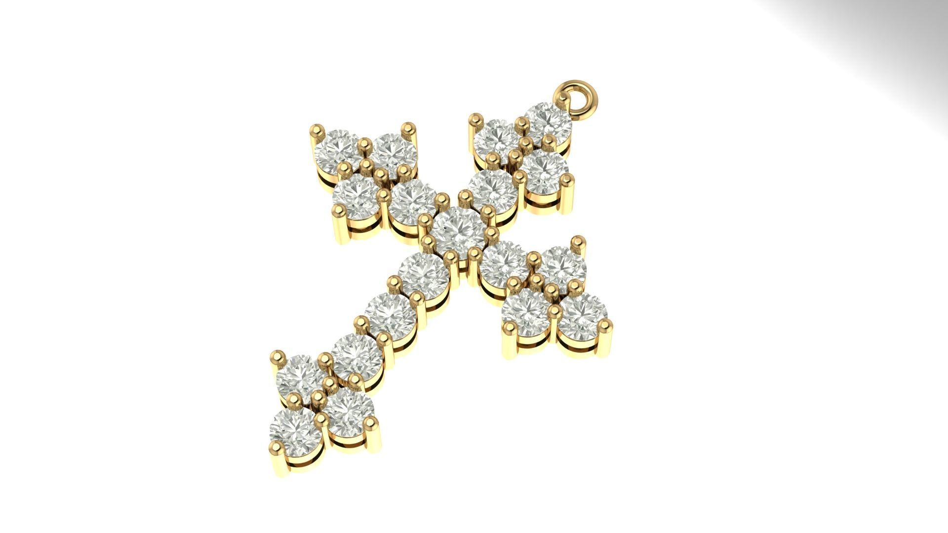 Cross pendant 3D print model_4