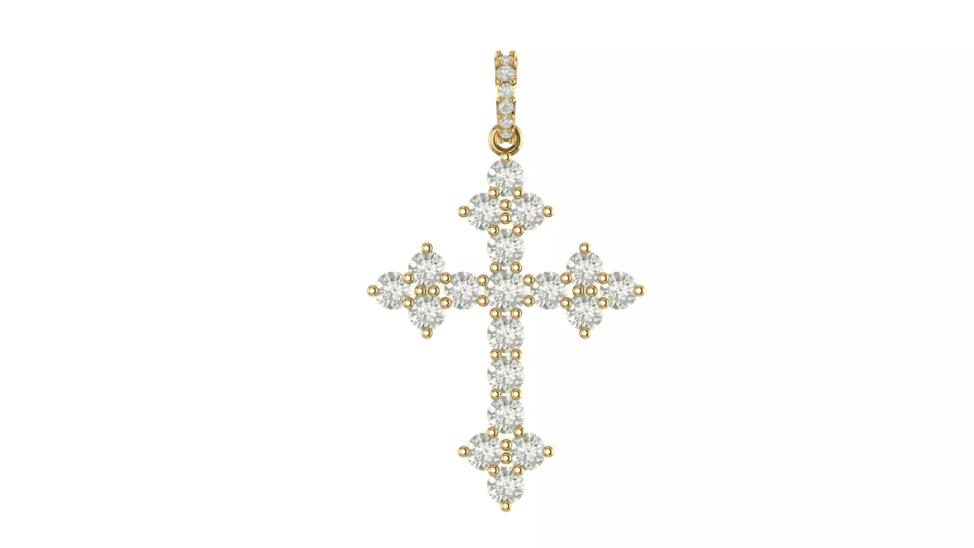 Cross pendant 3D print model_0