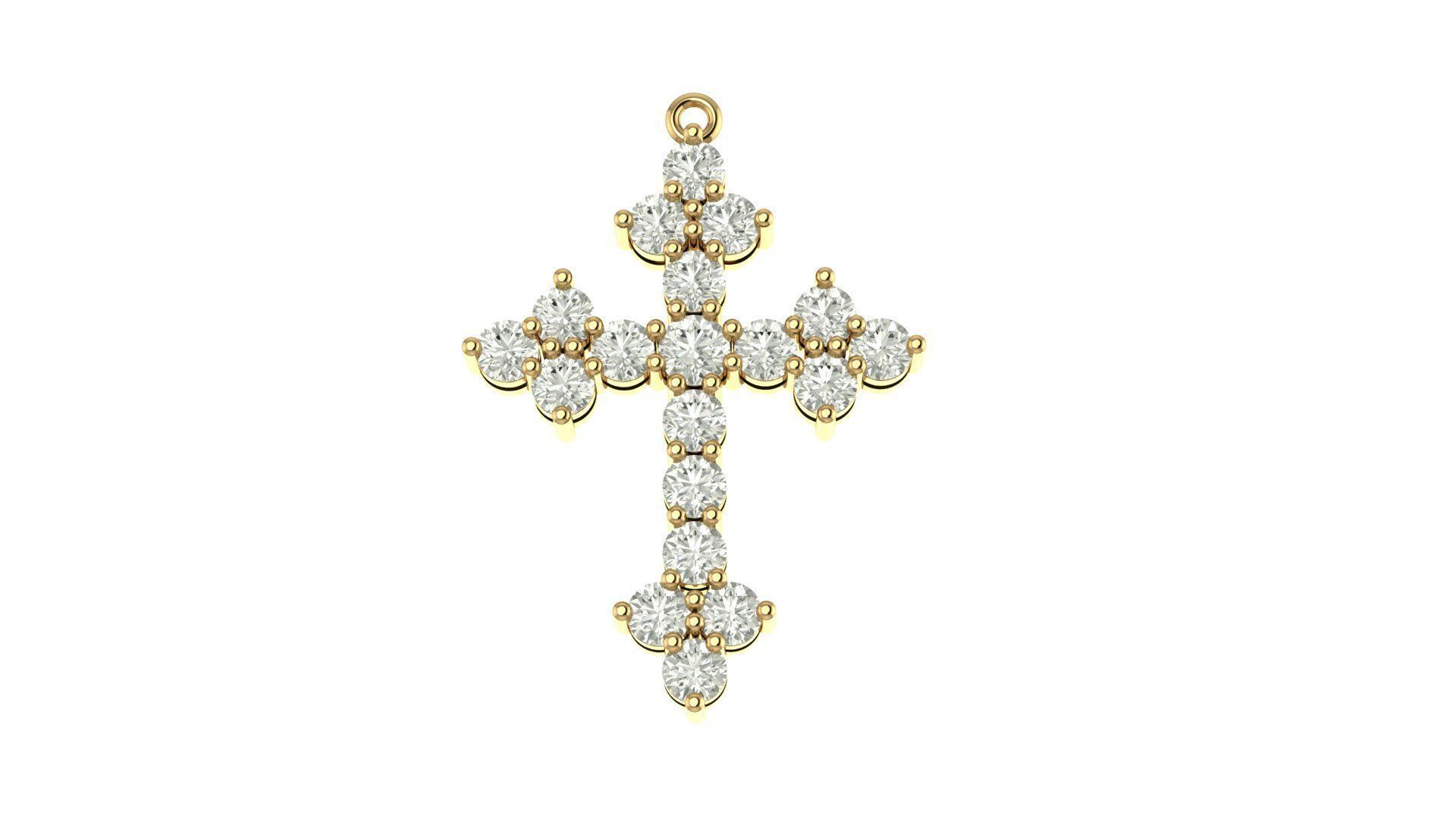 Cross pendant 3D print model_5