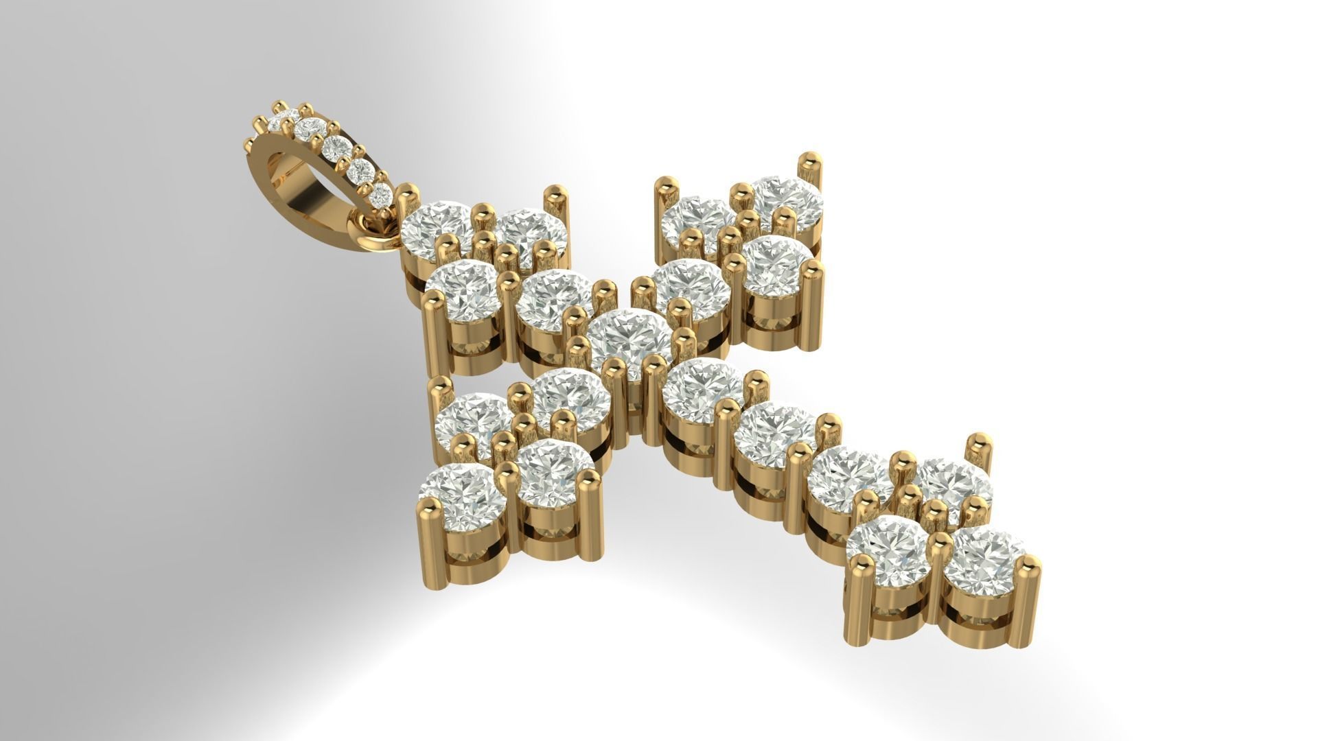 Cross pendant 3D print model_2