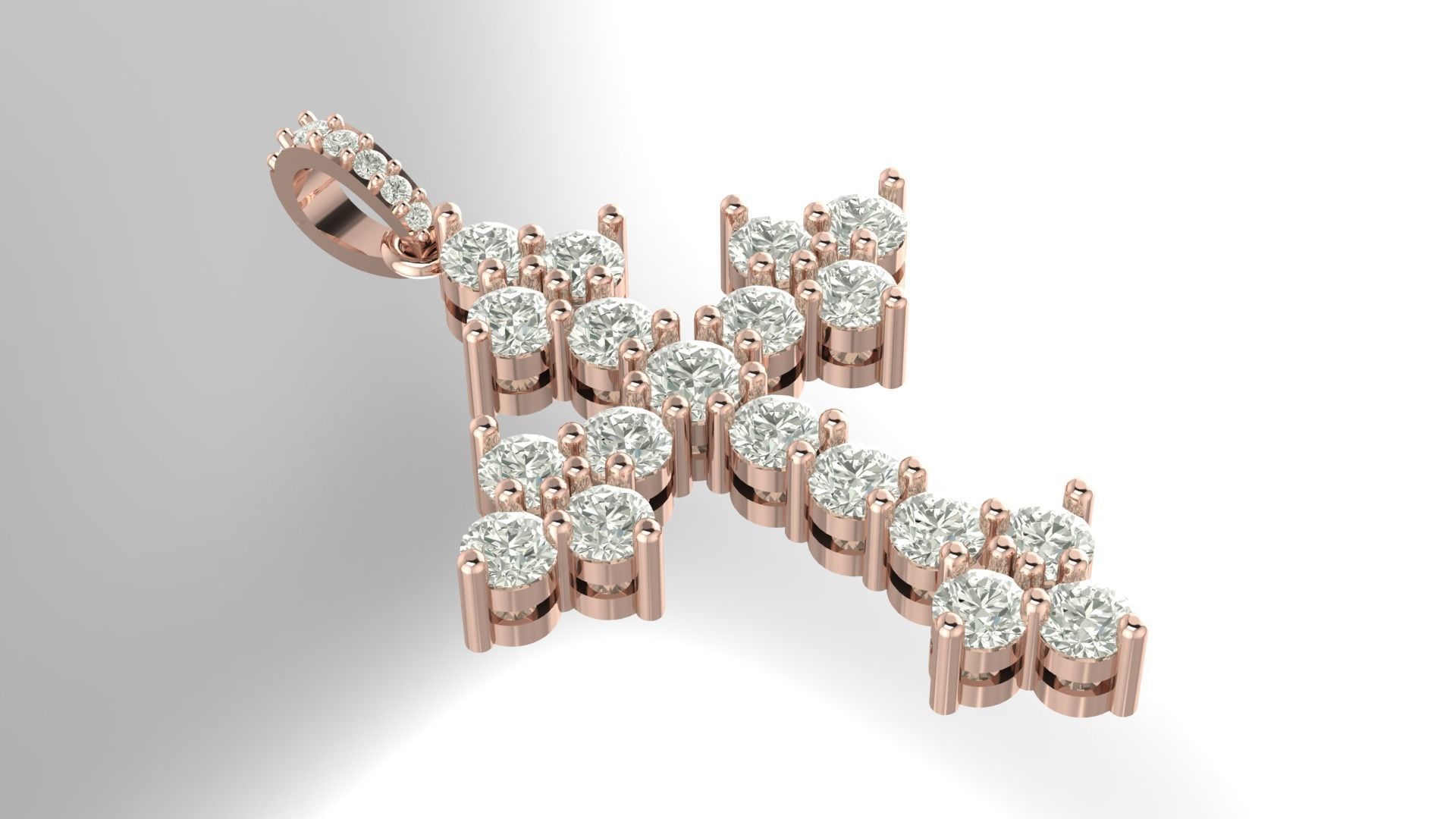 Cross pendant 3D print model_3