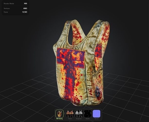 Blood Top game ready UE5 PBR Low-poly 3D model