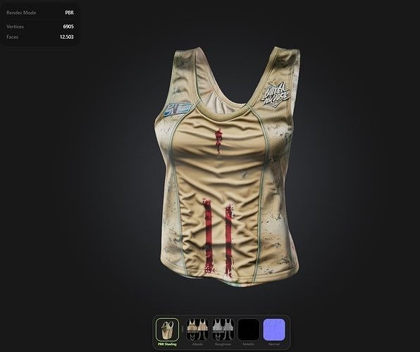 Blood Top game ready UE5 PBR Low-poly 3D model