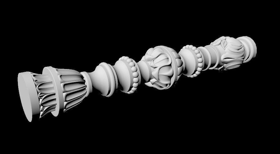 antique baluster 3D model_2