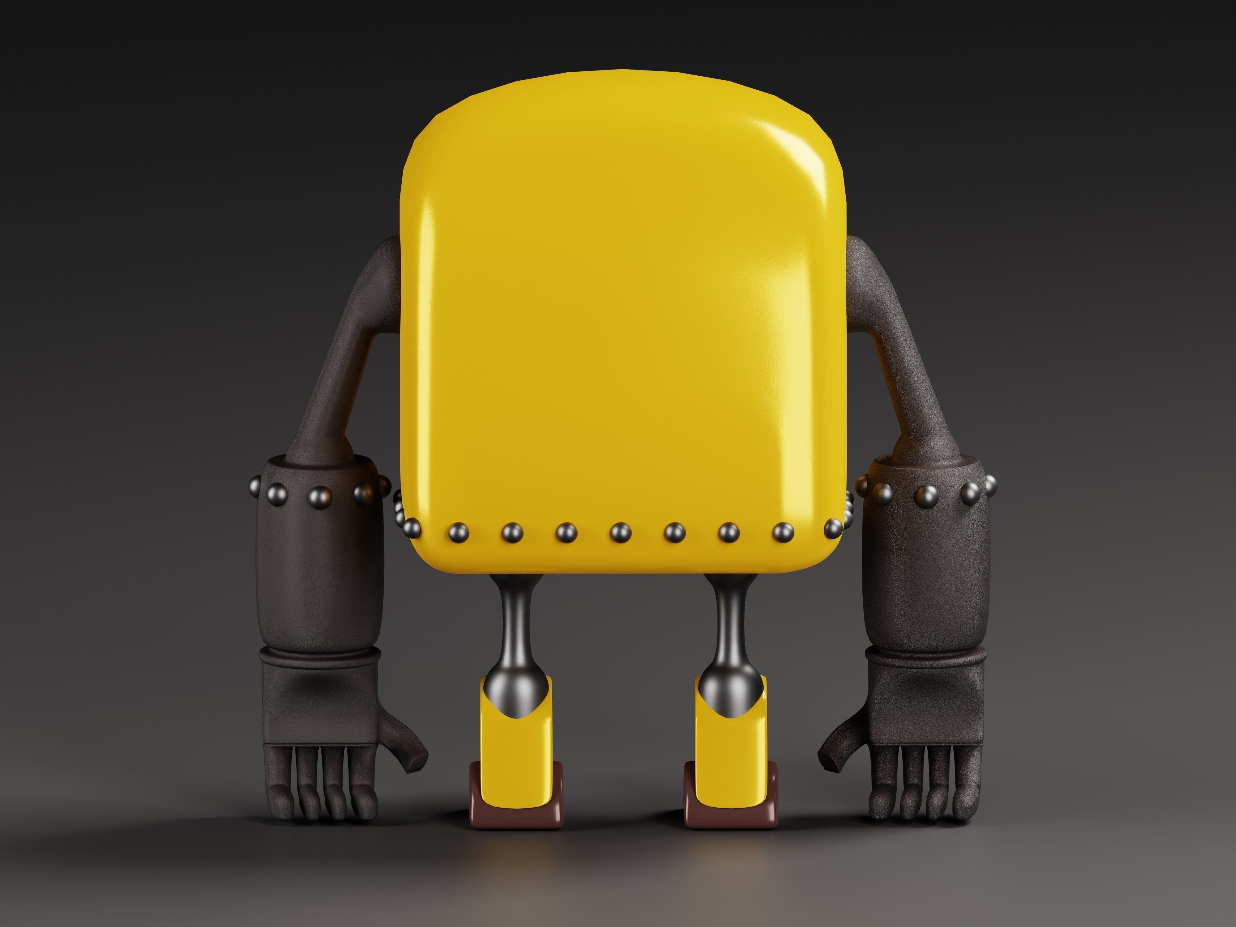 Cute Robot 3D Model Low-poly 3D model_6