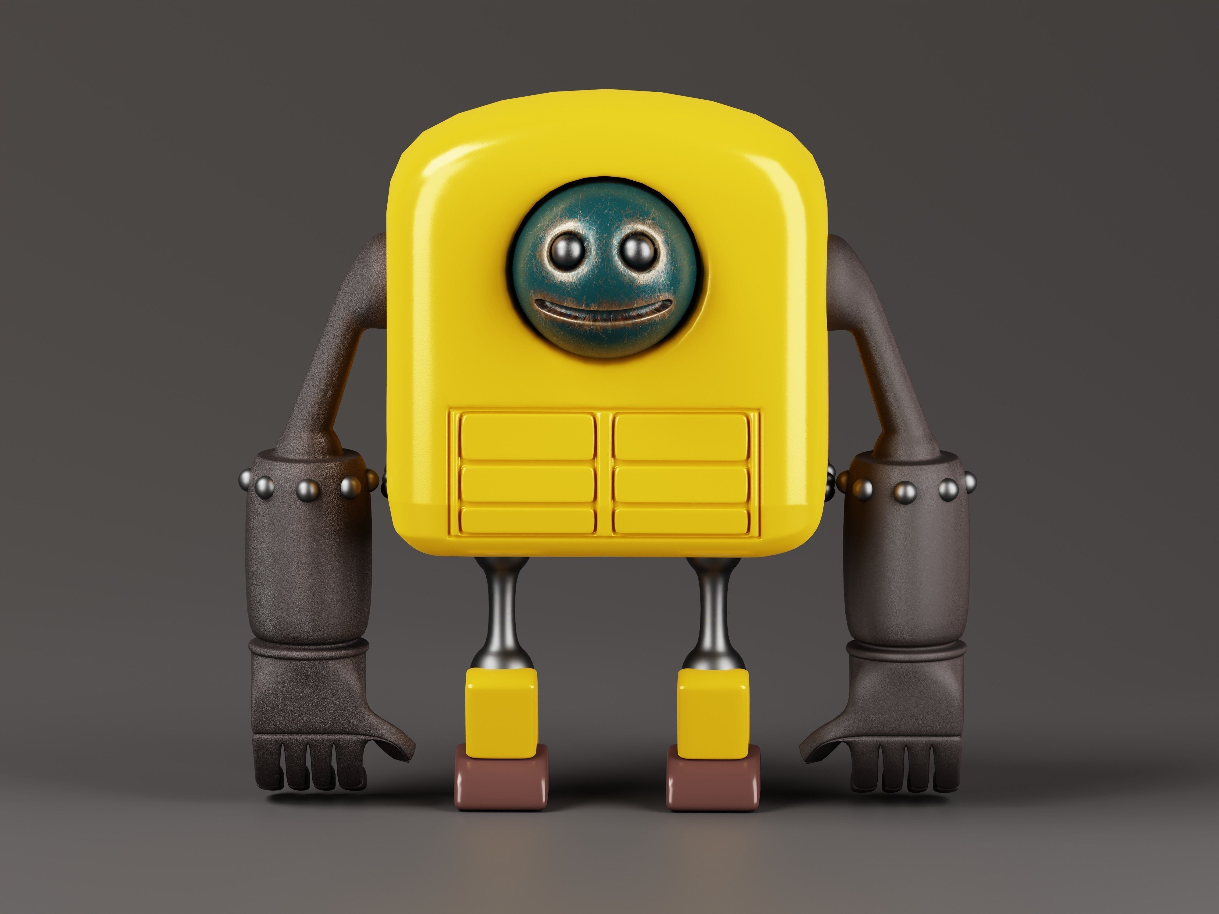 Cute Robot 3D Model Low-poly 3D model_3