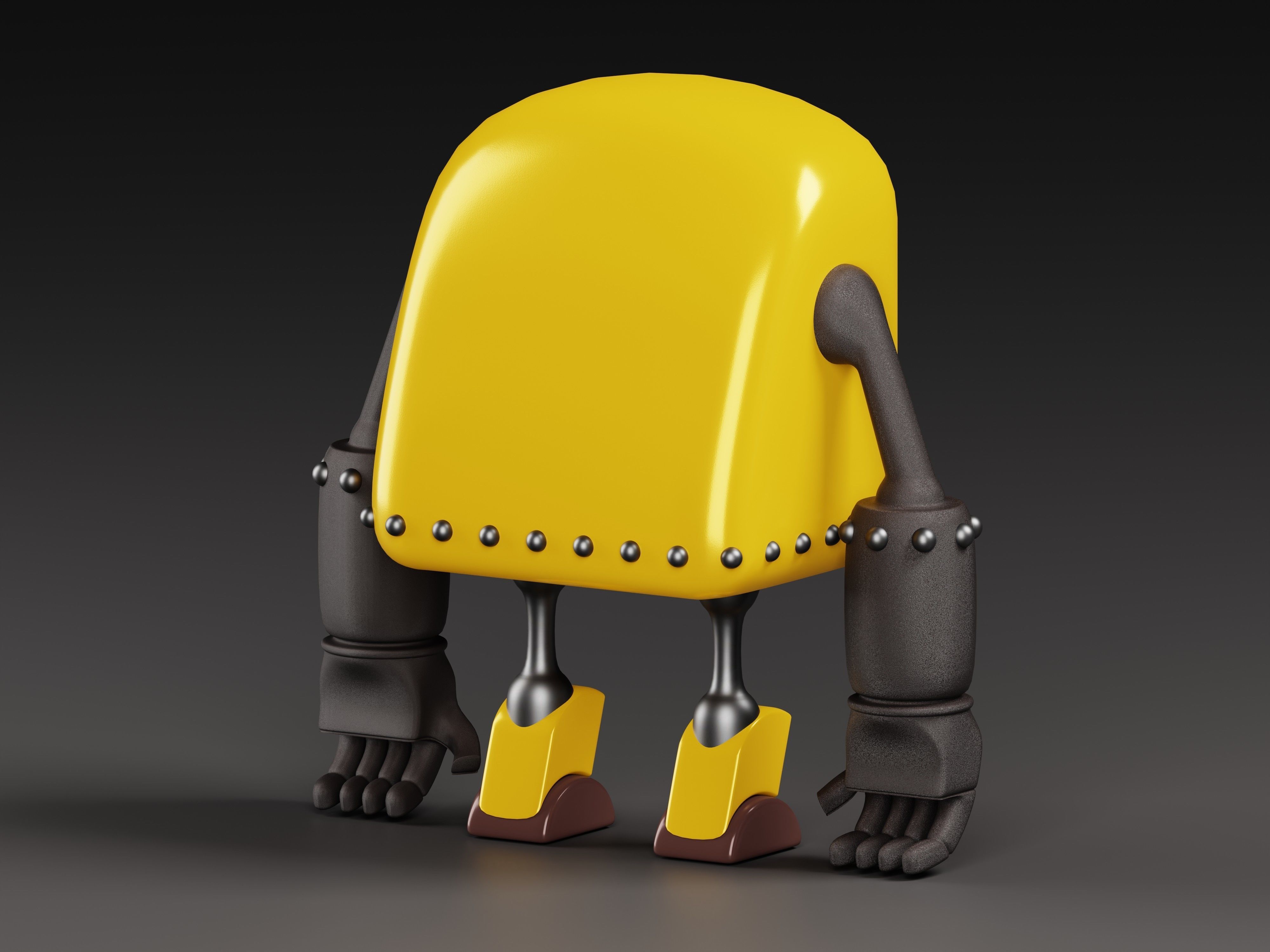 Cute Robot 3D Model Low-poly 3D model_7
