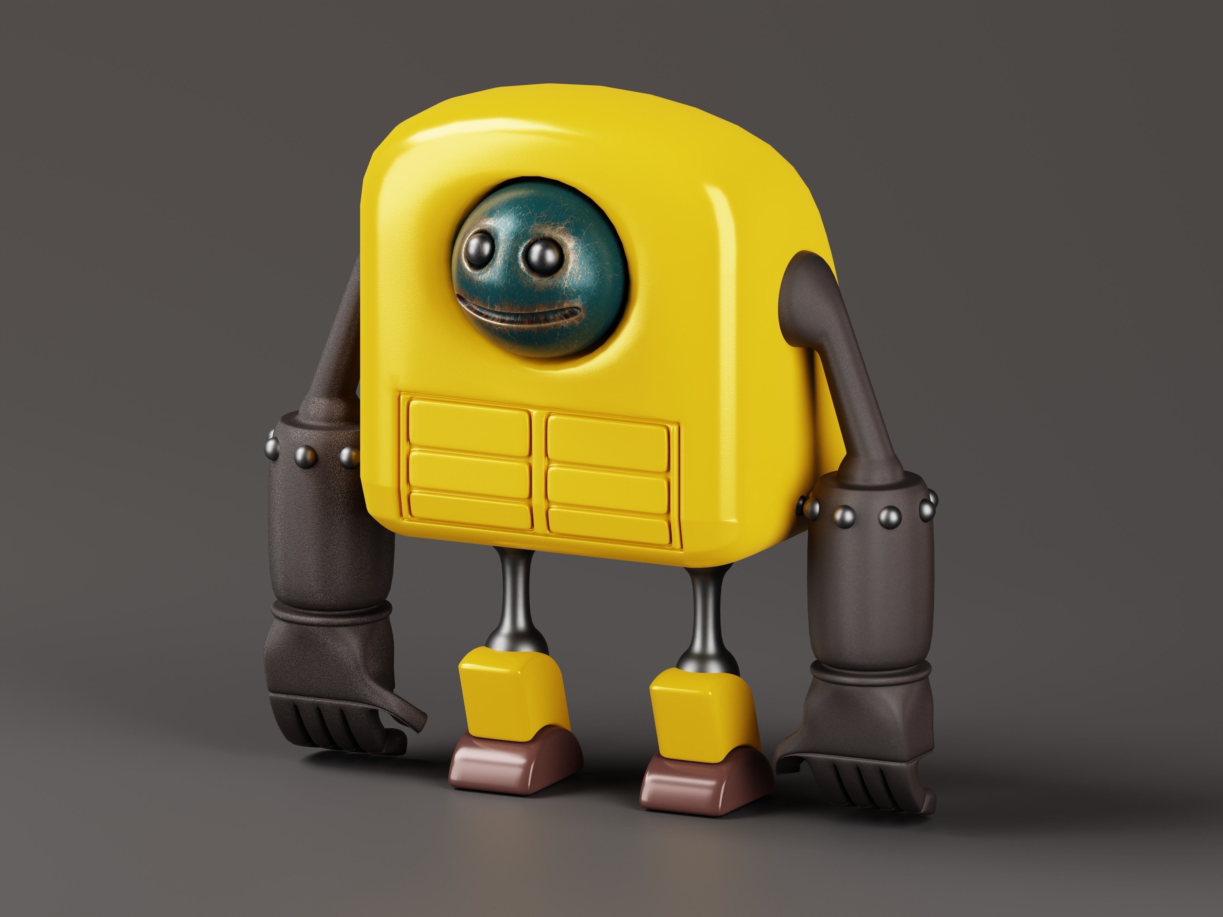 Cute Robot 3D Model Low-poly 3D model_4