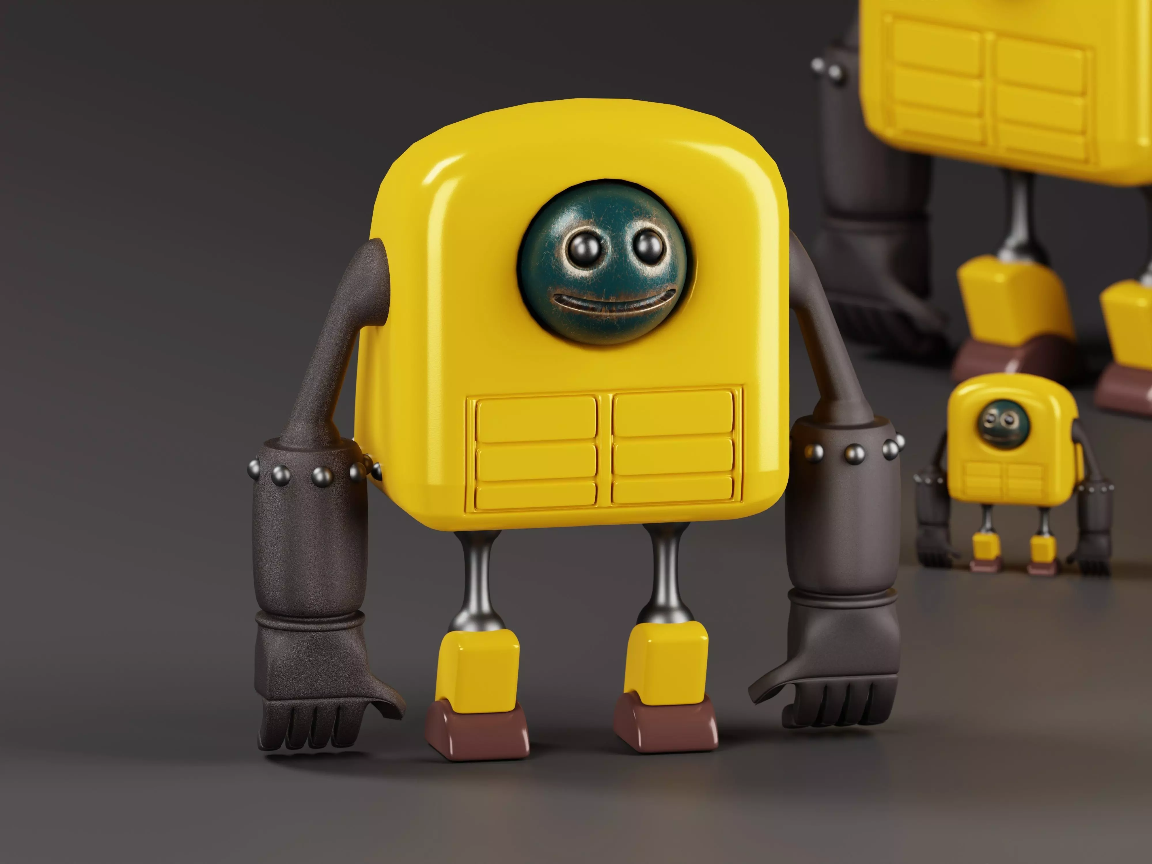 Cute Robot 3D Model Low-poly 3D model_0