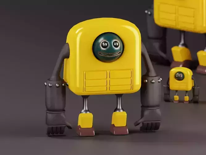 Cute Robot 3D Model Low-poly 3D model