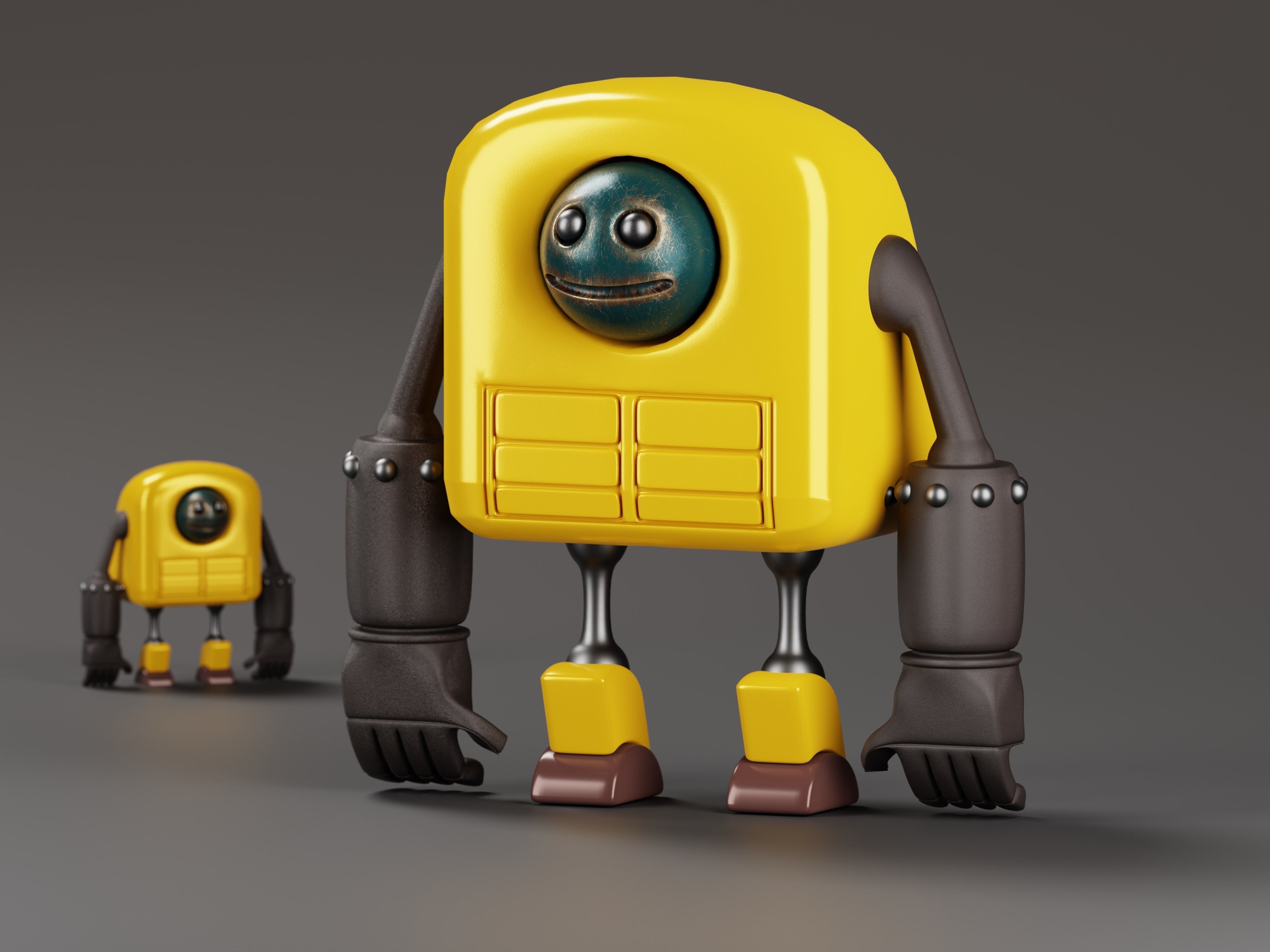 Cute Robot 3D Model Low-poly 3D model_9