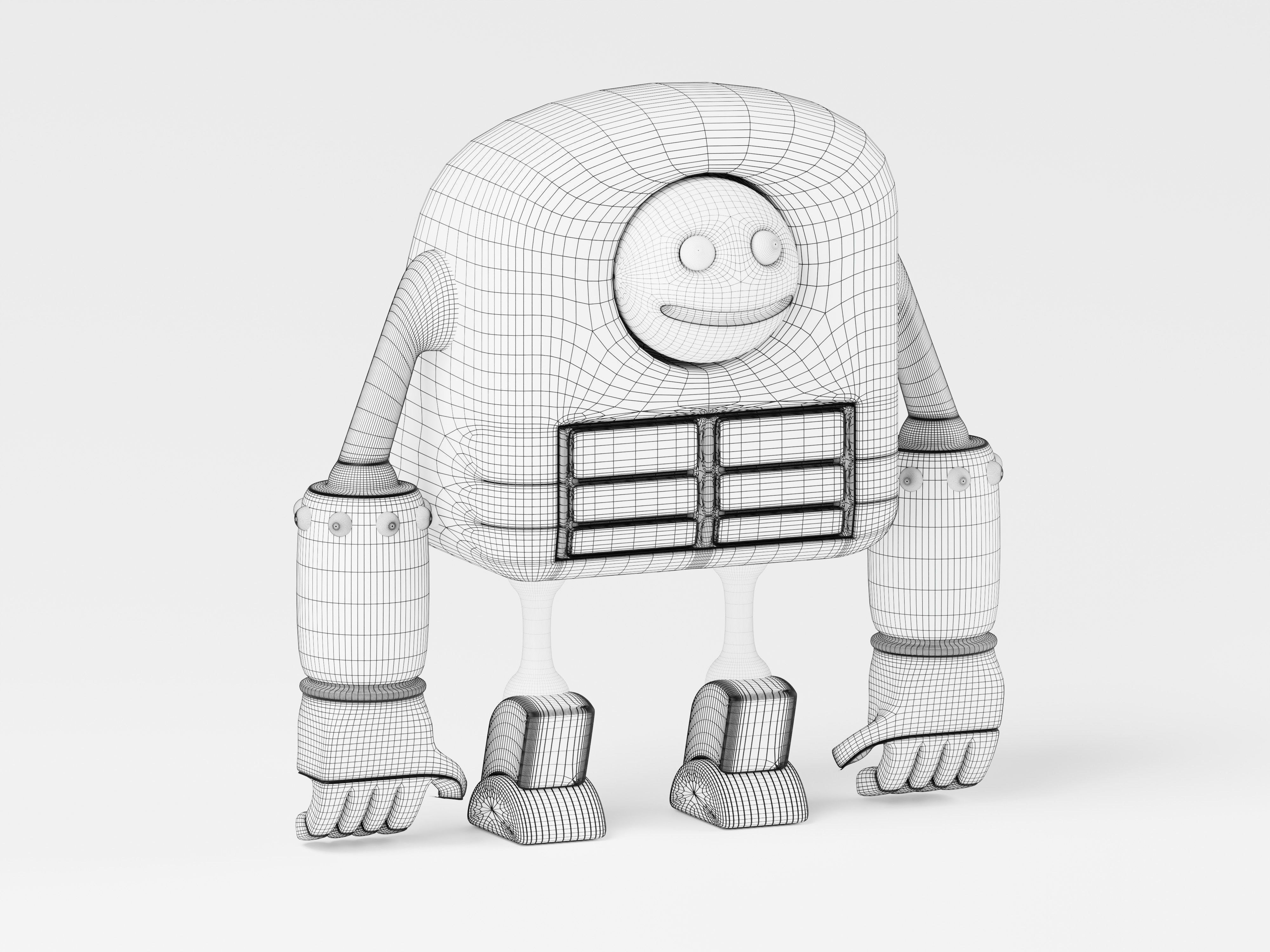 Cute Robot 3D Model Low-poly 3D model_2