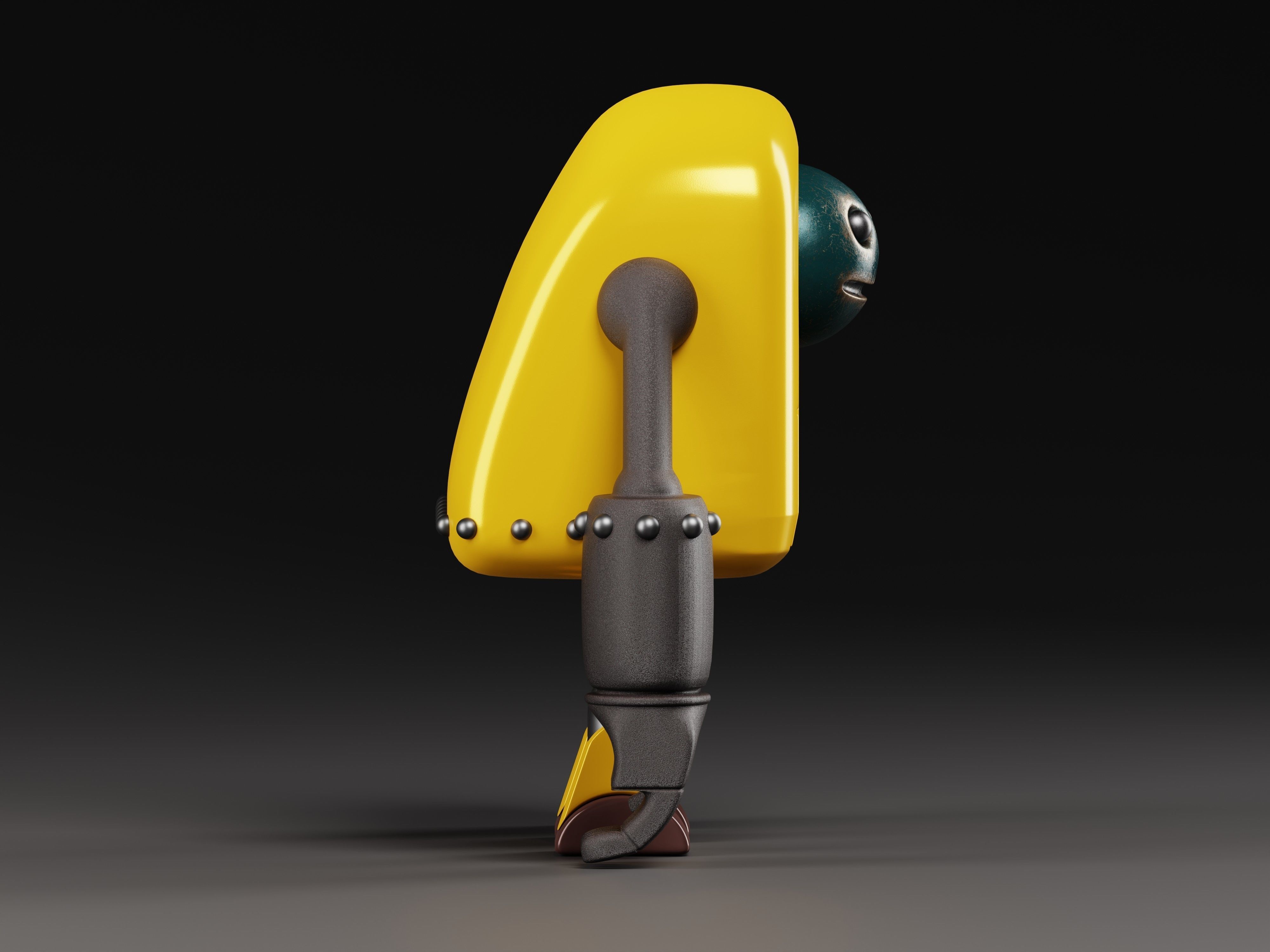 Cute Robot 3D Model Low-poly 3D model_8