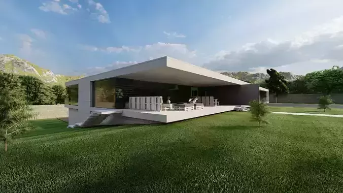 Casa Scene-villa-modern house 3D model