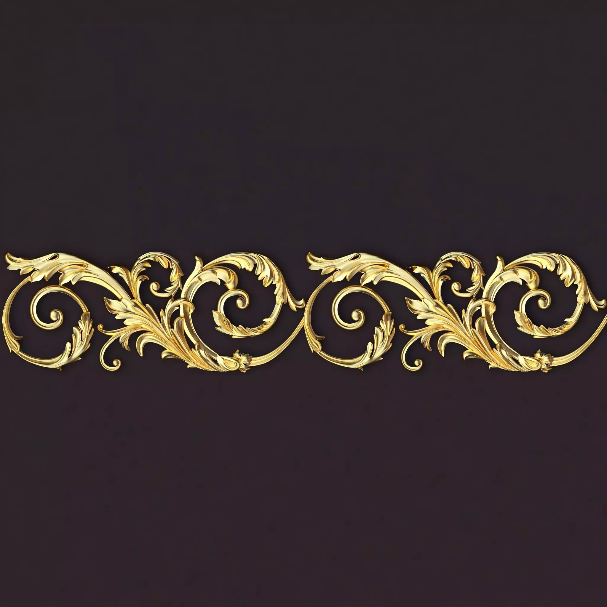 Central decor ornament for furniture 3D model_0