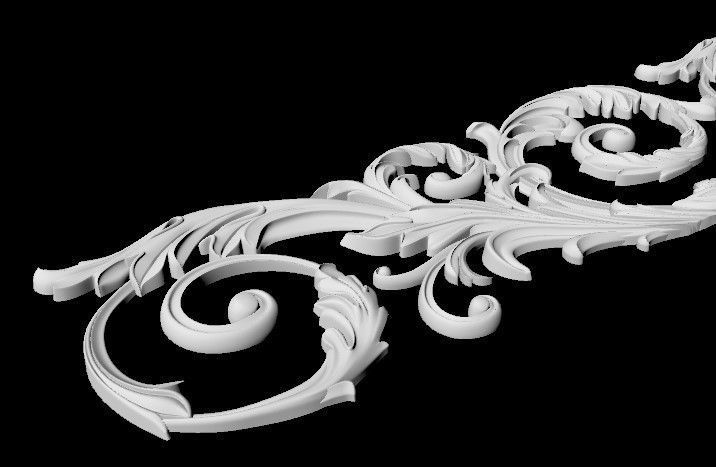 Central decor ornament for furniture 3D model_4