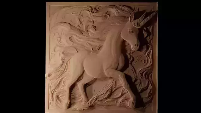 Unicorn CNC 3d Print High Relief Sand Casting 3D print model