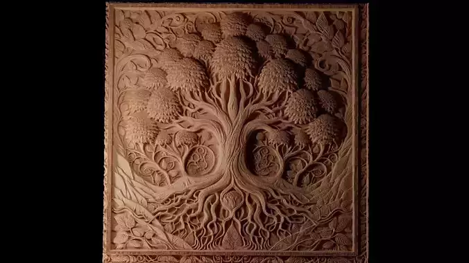 Tree of Life CNC 3d Print High Relief Sand Casting