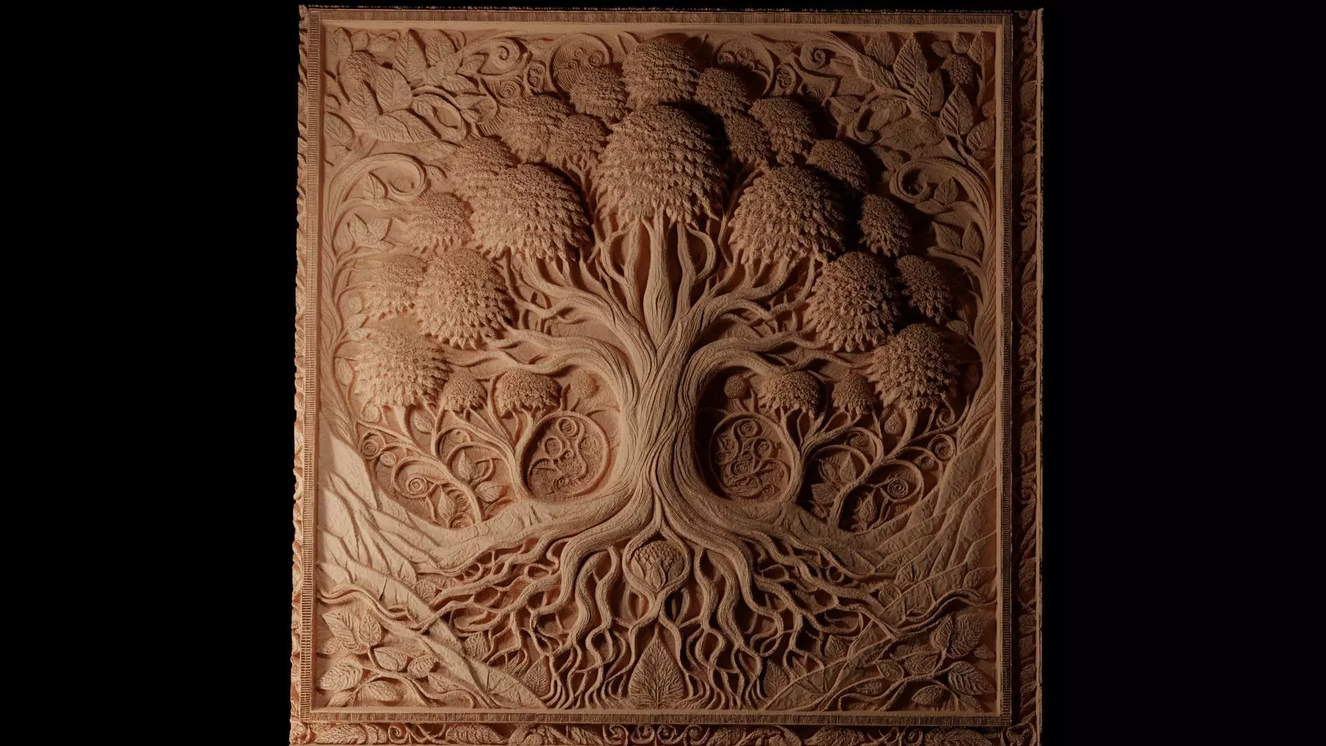 Tree of Life CNC 3d Print High Relief Sand Casting 3D print model_0