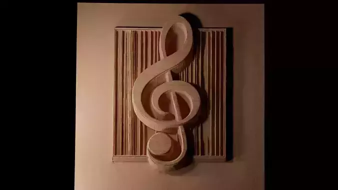 Treble Clef CNC 3d Print High Relief Sand Casting