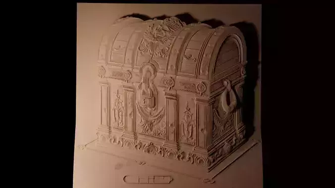 Treasure Chest CNC 3d Print High Relief Sand Casting