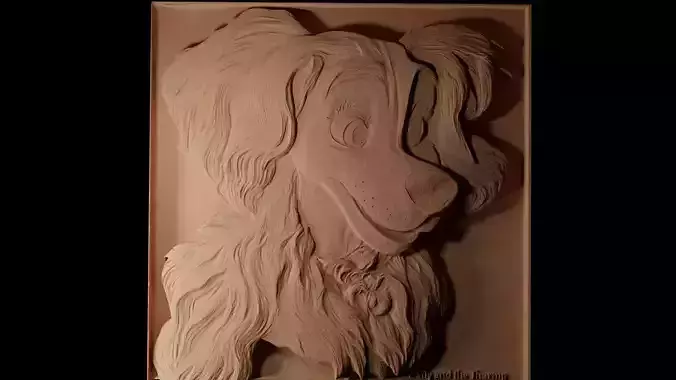 Tramp Lady and the Tramp CNC 3d Print High Relief Sand Casting 3D print model