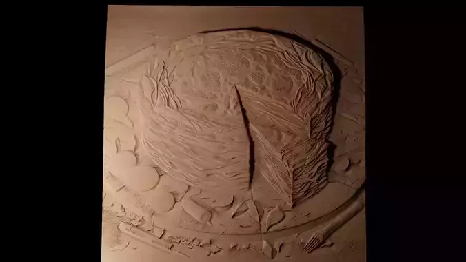 Tortilla Espanola  CNC 3d Print High Relief Sand Casting