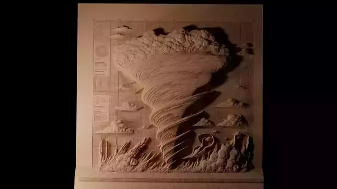 Tornado CNC 3d Print High Relief Sand Casting 3D print model