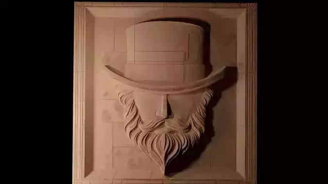Tophat CNC 3d Print High Relief Sand Casting 3D print model