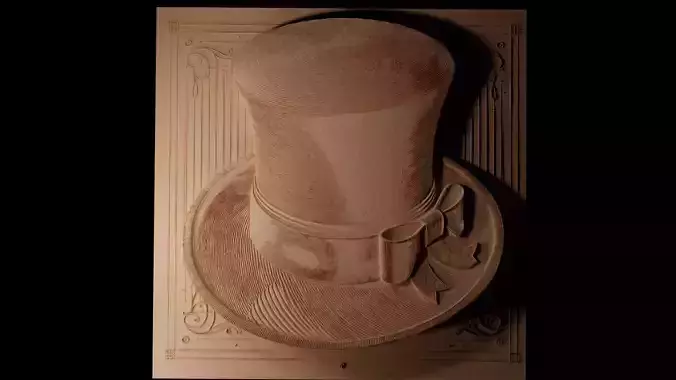 Top Hat CNC 3d Print High Relief Sand Casting 3D print model