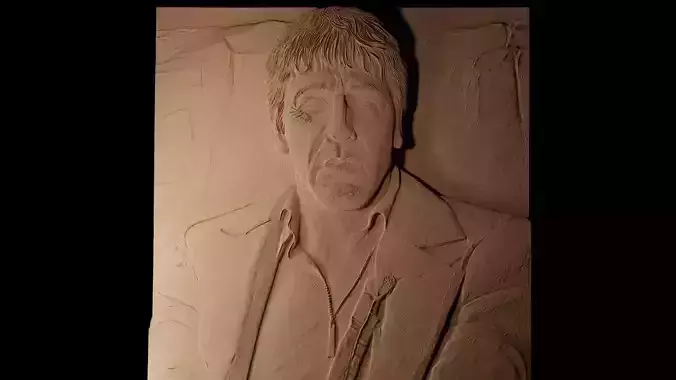 Tony Montana Scarface CNC 3d Print High Relief Sand Casting 3D print model