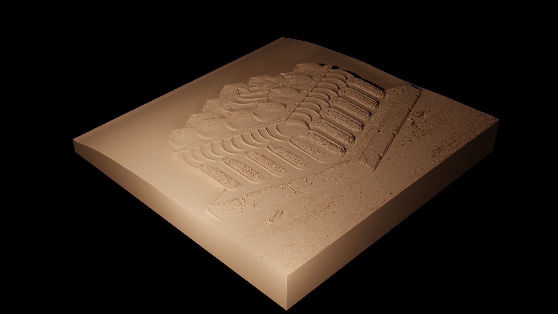 Tiramisu CNC 3d Print High Relief Sand Casting 3D print model_2