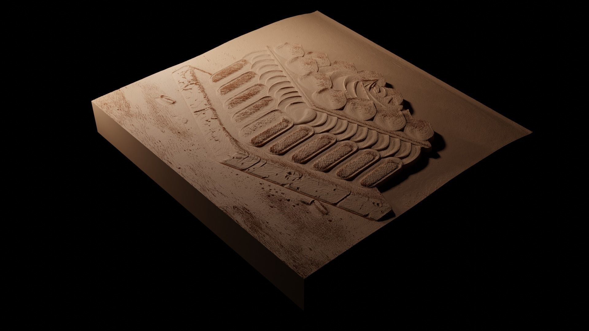 Tiramisu CNC 3d Print High Relief Sand Casting 3D print model_1