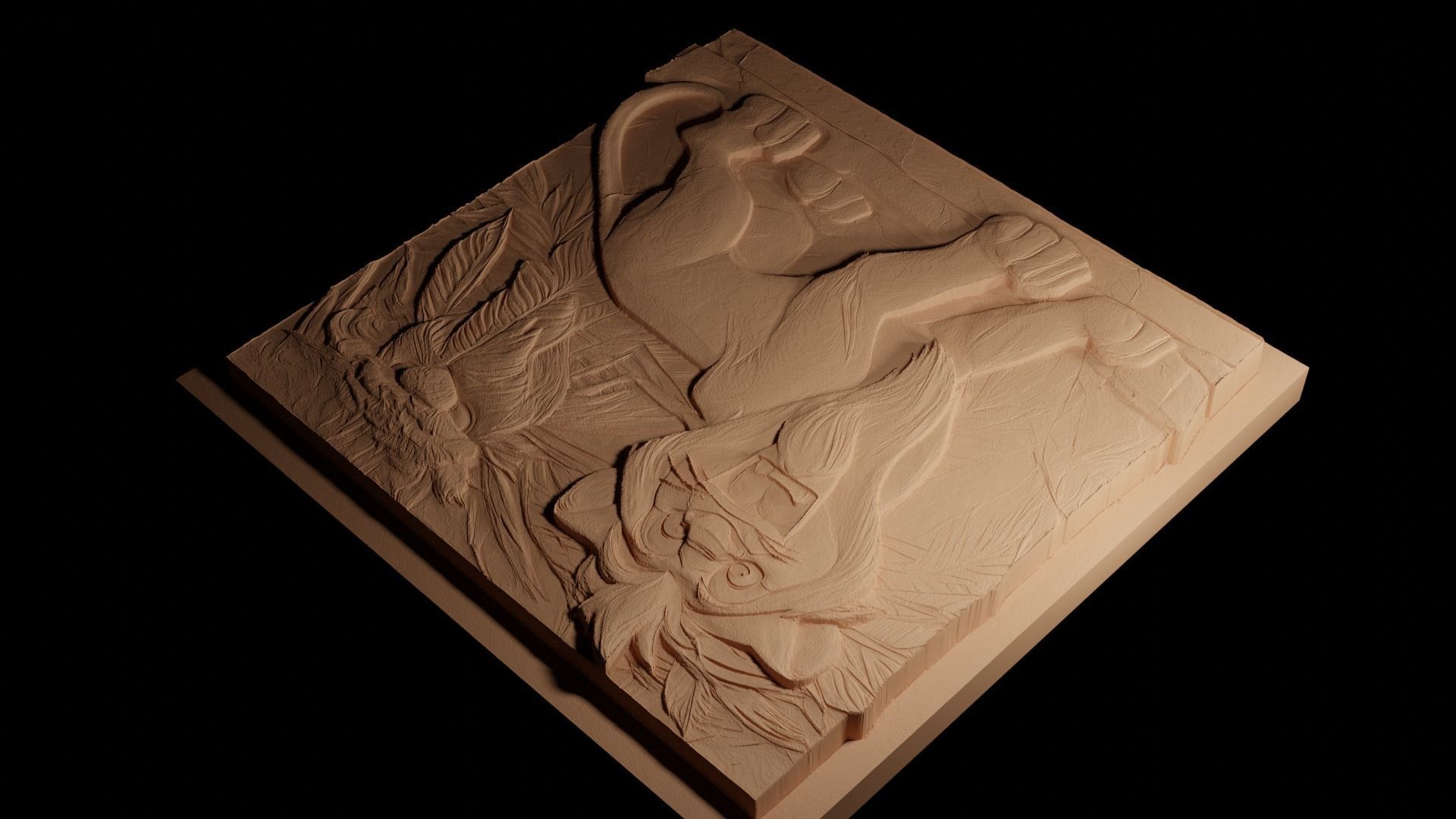 Timon The Lion King CNC 3d Print High Relief Sand Casting 3D print model_4