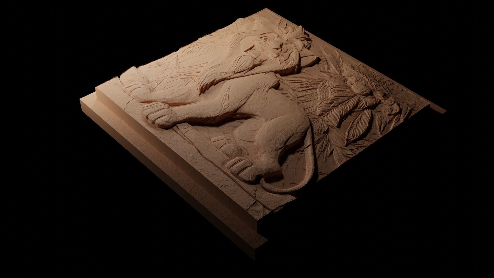 Timon The Lion King CNC 3d Print High Relief Sand Casting 3D print model_1