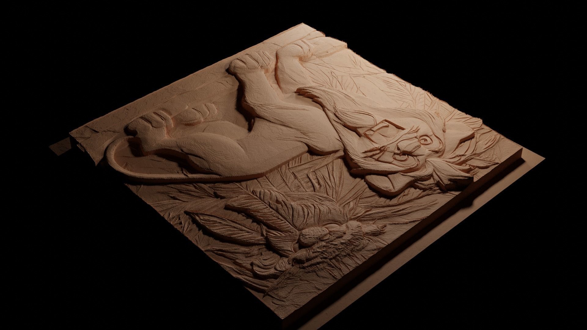 Timon The Lion King CNC 3d Print High Relief Sand Casting 3D print model_3