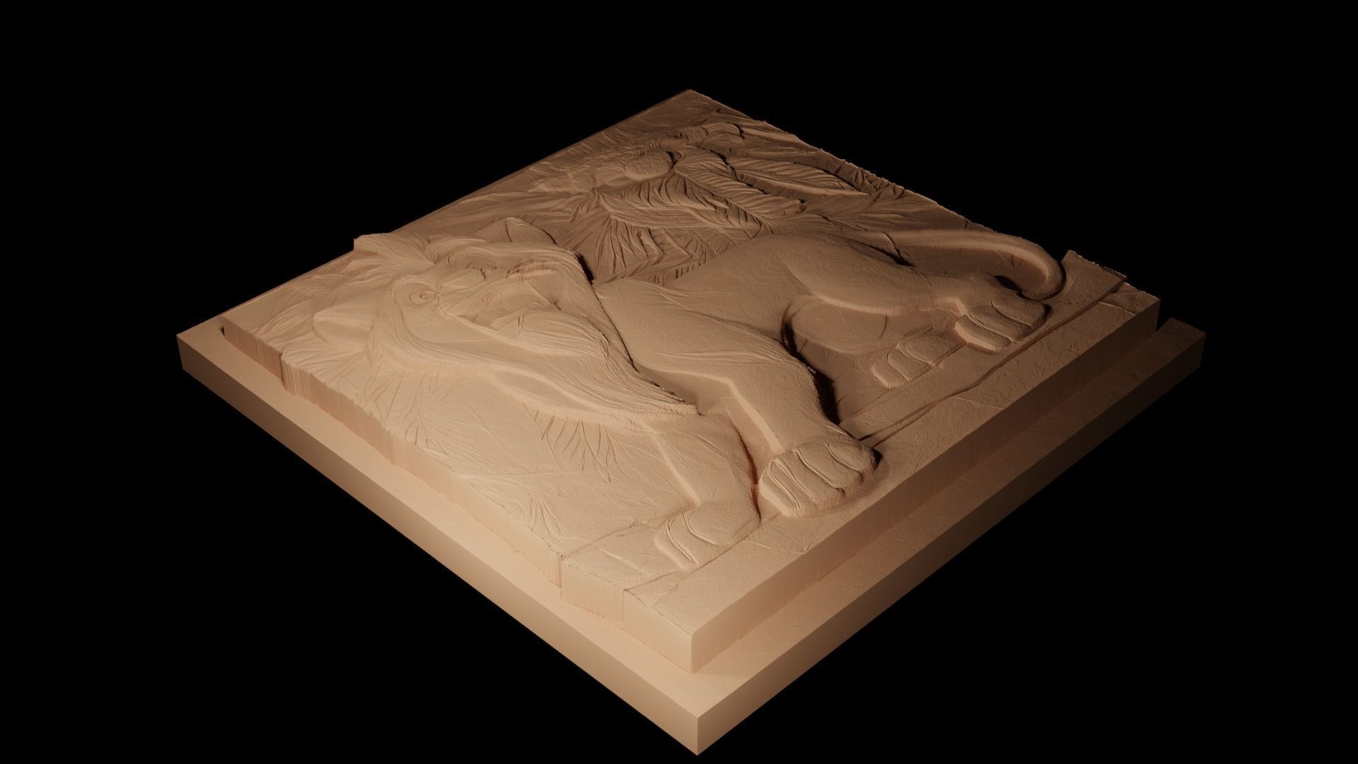 Timon The Lion King CNC 3d Print High Relief Sand Casting 3D print model_2