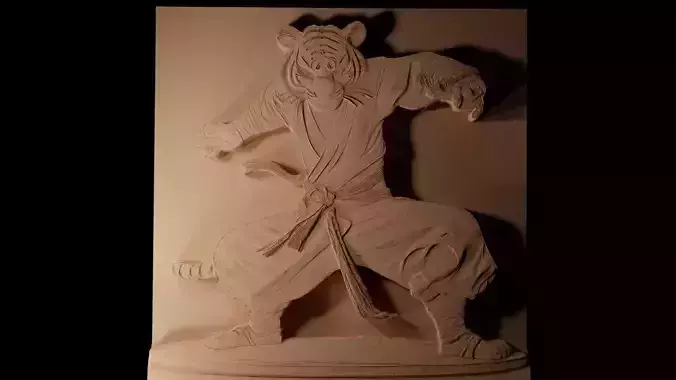 Tigress Kung Fu Panda CNC 3d Print High Relief Sand Casting 3D print model