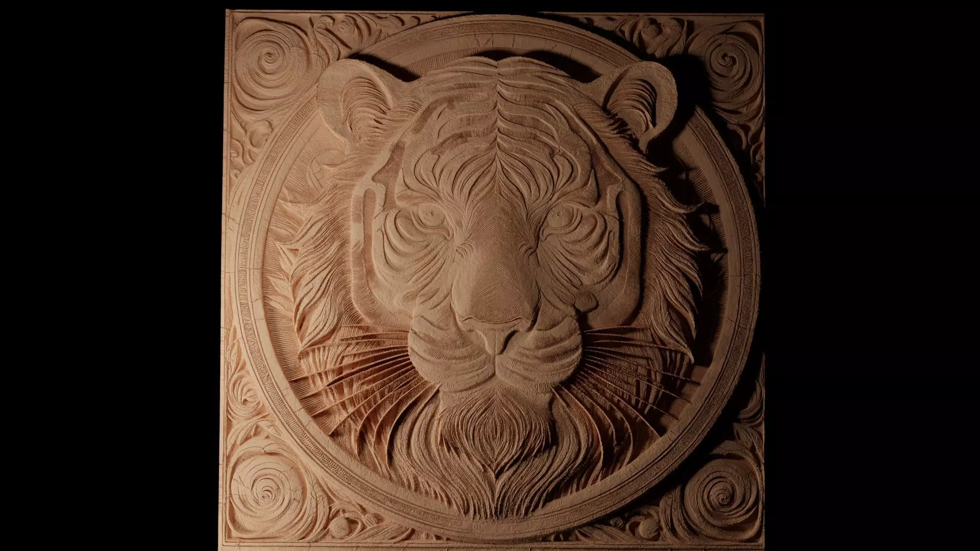 Tiger CNC 3d Print High Relief Sand Casting 3D print model_0