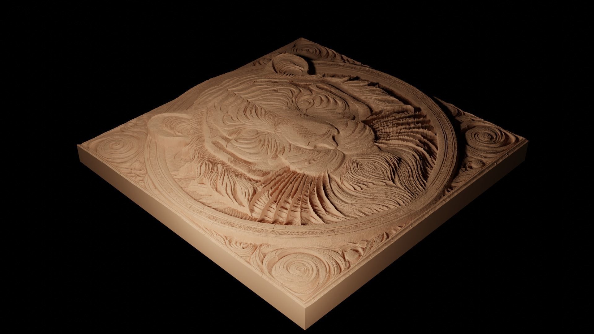 Tiger CNC 3d Print High Relief Sand Casting 3D print model_2