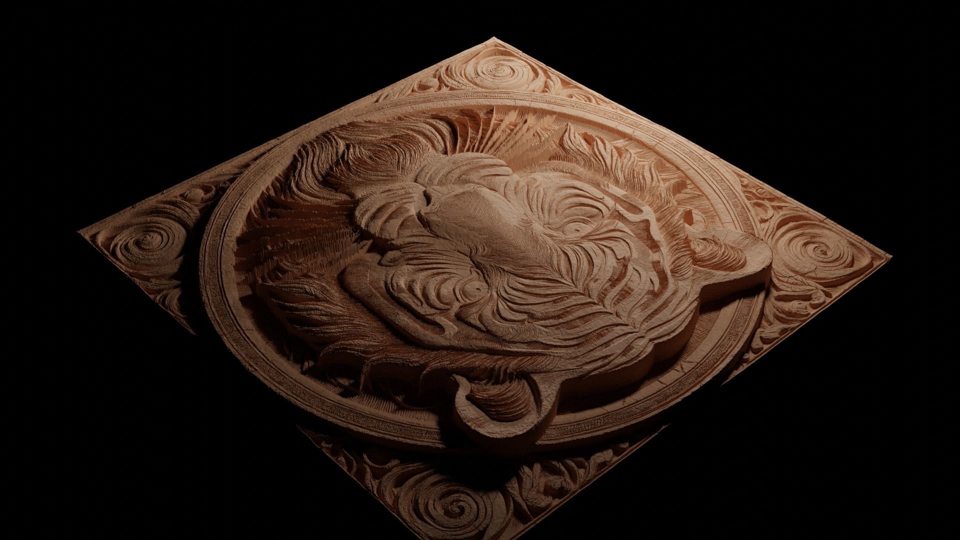 Tiger CNC 3d Print High Relief Sand Casting 3D print model_3