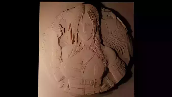 Tifa Lockhart FFVII CNC 3d Print High Relief Sand Casting 3D print model