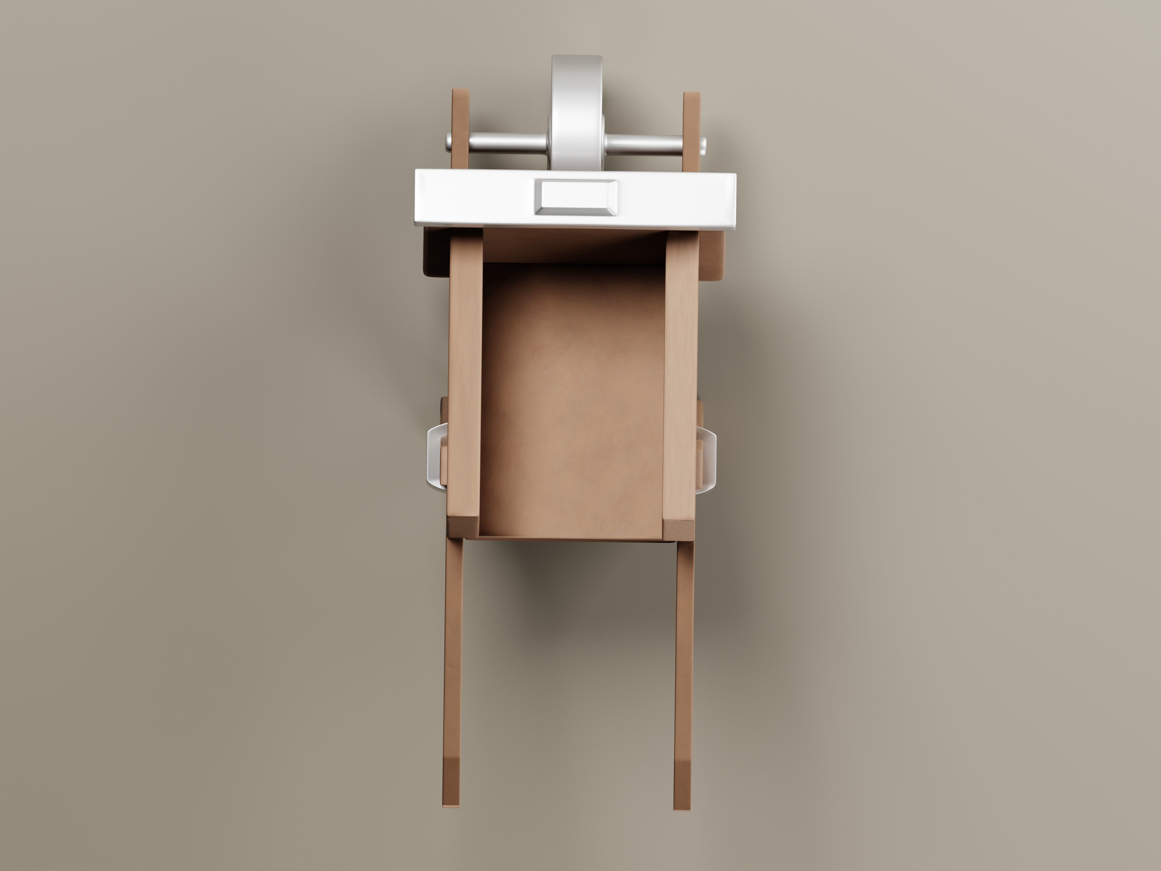 Stylized Wooden Wheelbarrow 3D Model Low-poly 3D model_8