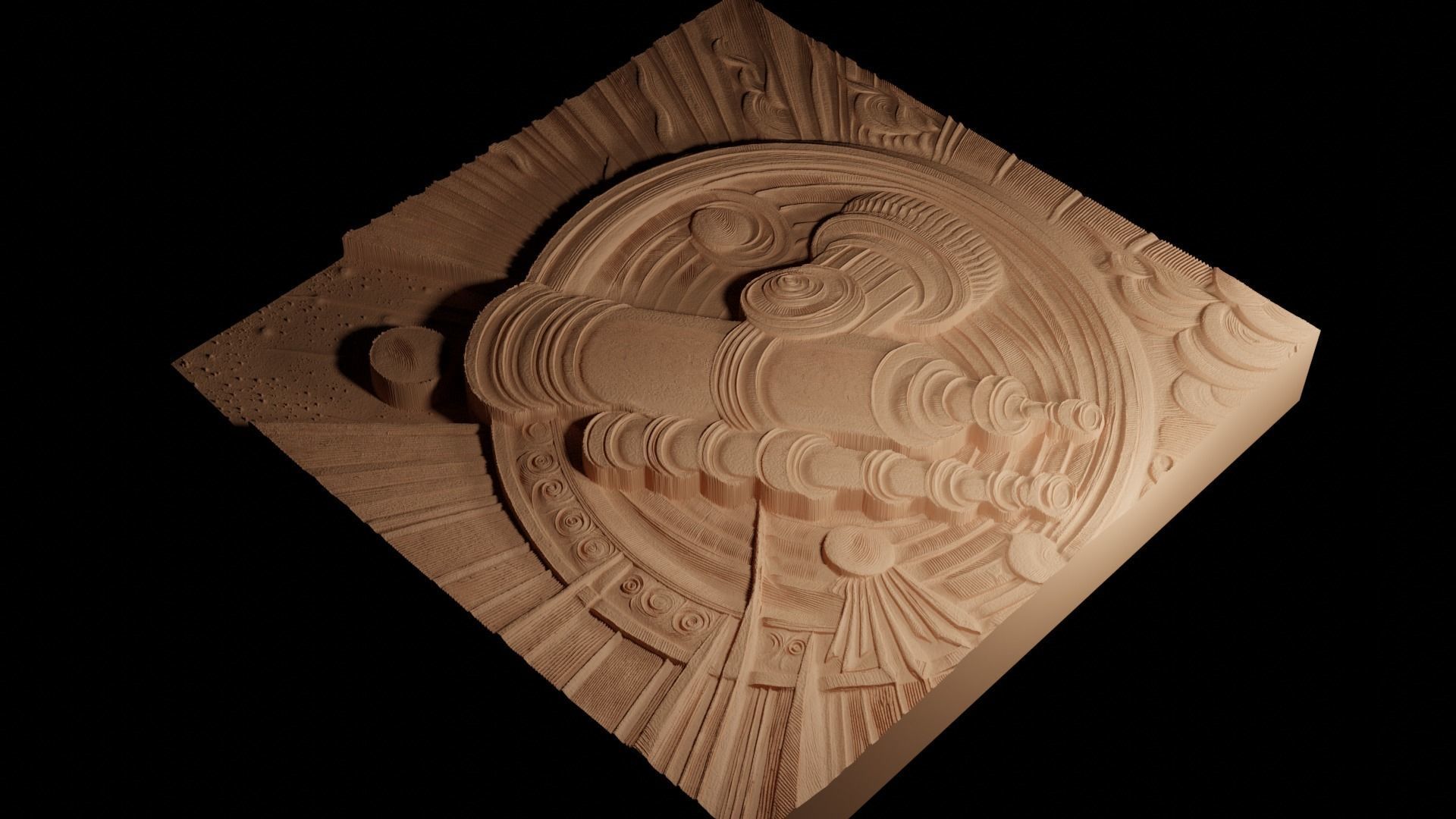 Telescope CNC 3d Print High Relief Sand Casting 3D print model_4