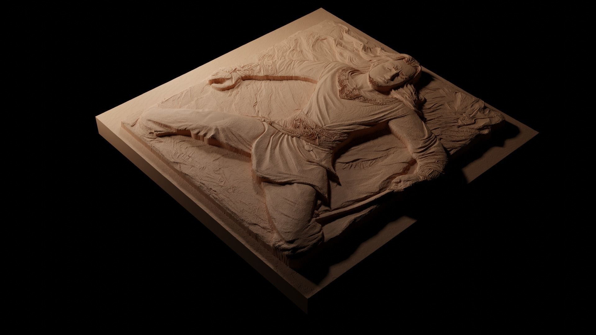 Taran Wanderer CNC 3d Print High Relief Sand Casting 3D print model_1