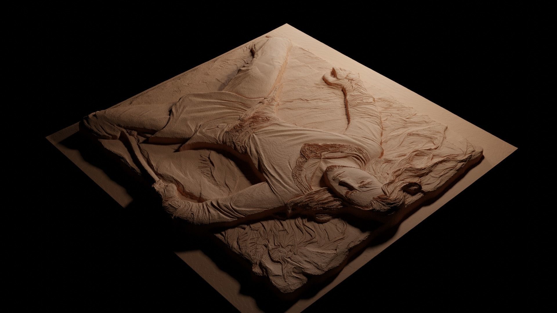 Taran Wanderer CNC 3d Print High Relief Sand Casting 3D print model_3