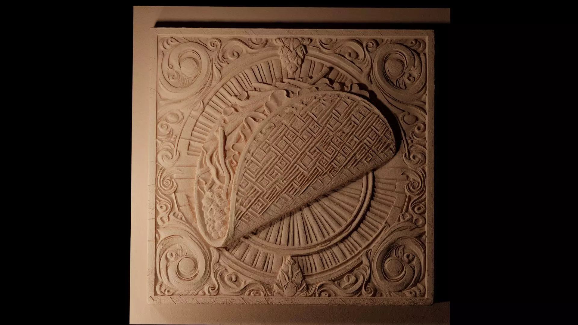 Tacos CNC 3d Print High Relief Sand Casting 3D print model_0