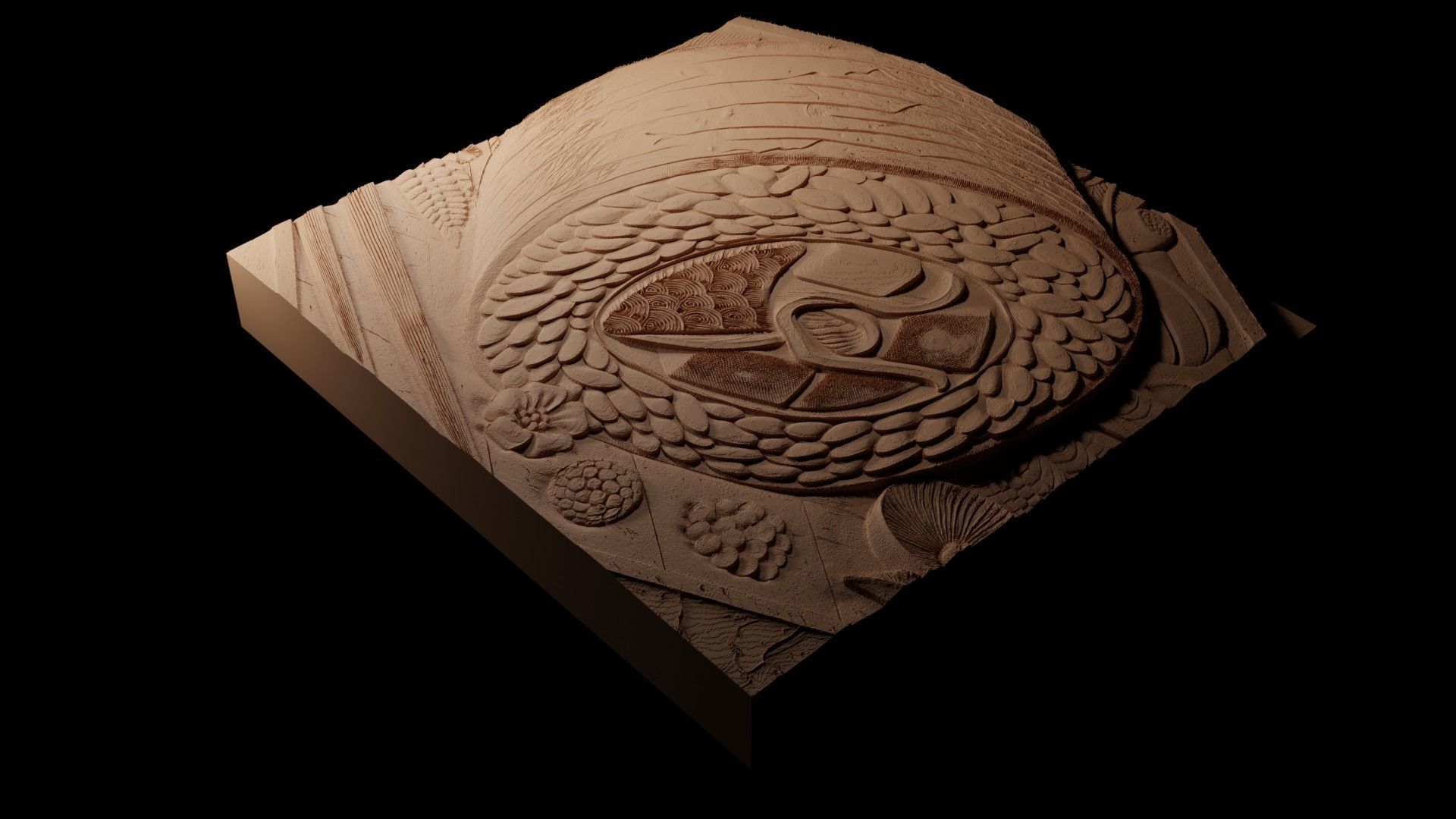 Sushi CNC 3d Print High Relief Sand Casting 3D print model_1