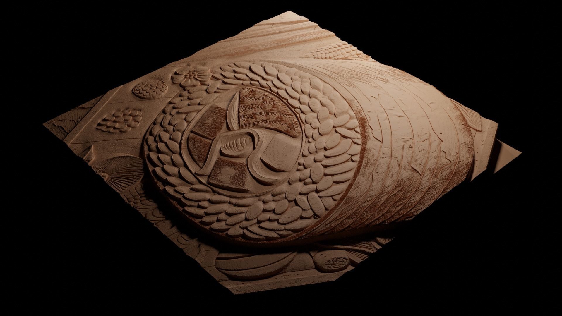 Sushi CNC 3d Print High Relief Sand Casting 3D print model_3