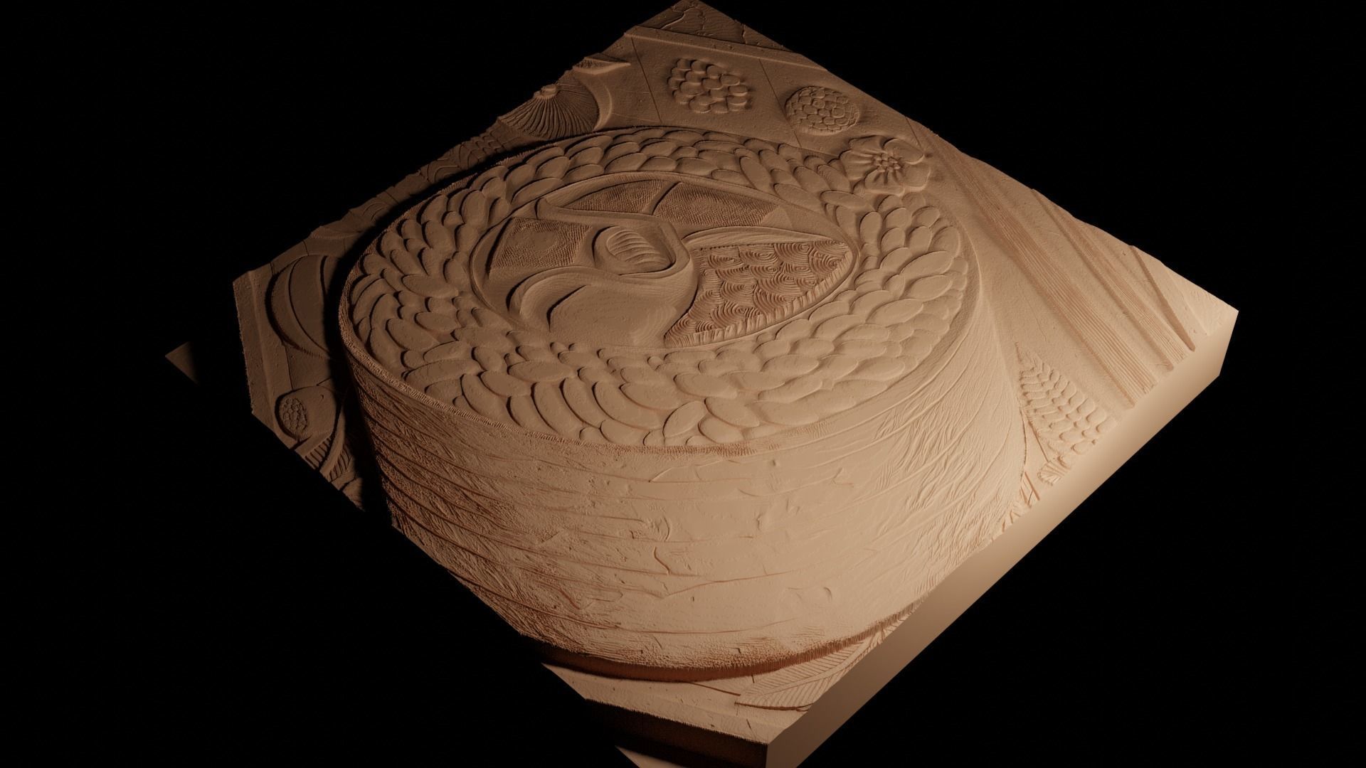 Sushi CNC 3d Print High Relief Sand Casting 3D print model_4